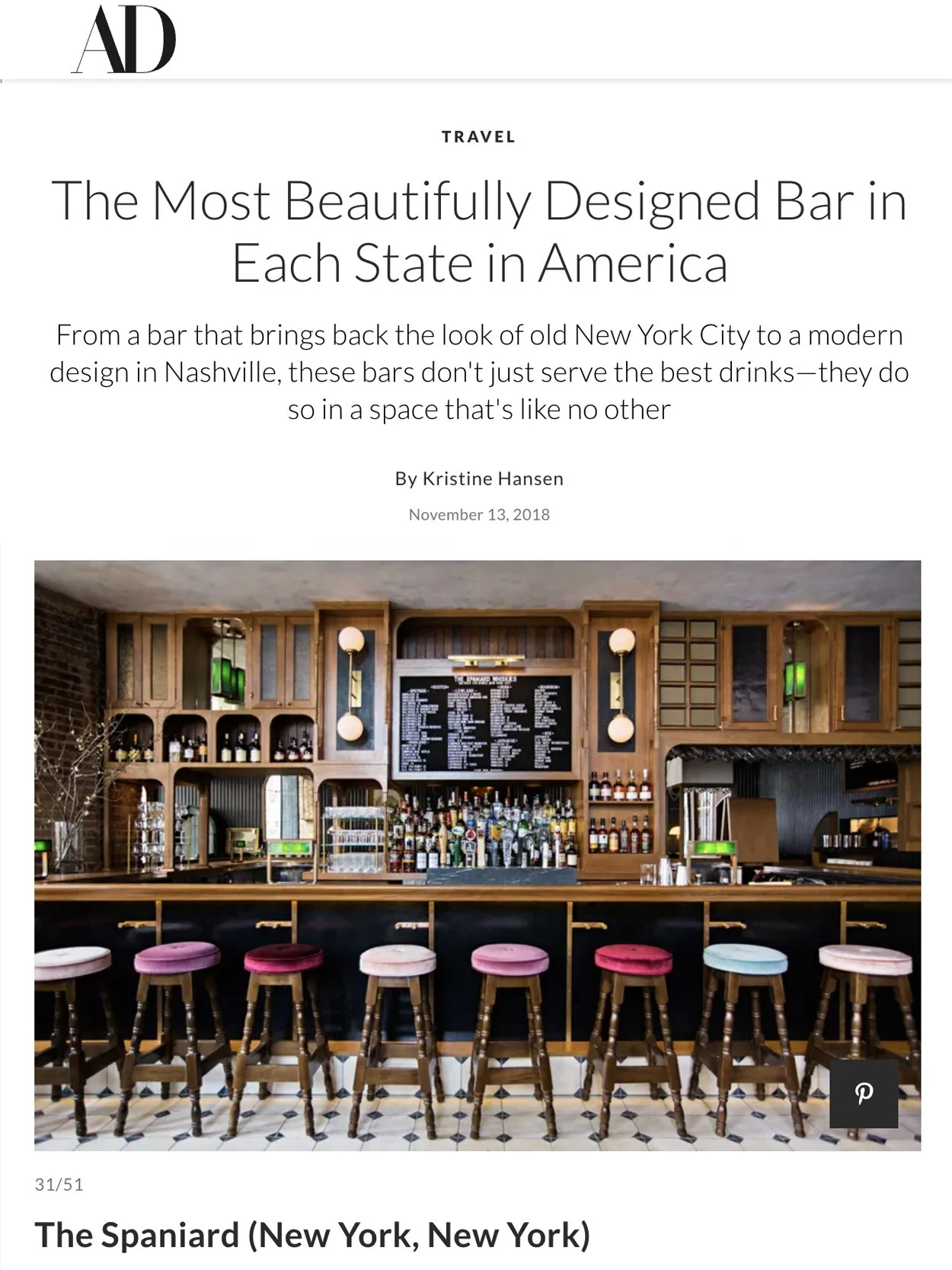 ARCHITECTURAL DIGEST | THE SPANIARD