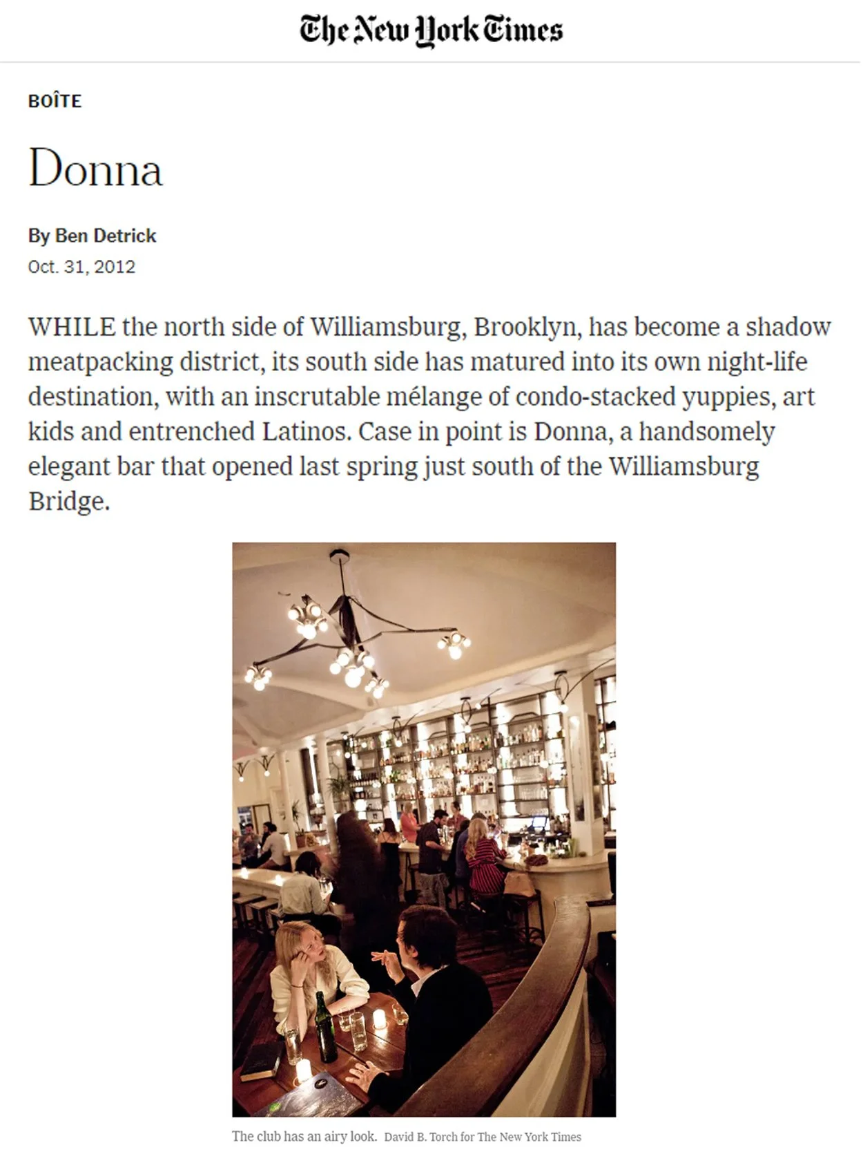 THE NEW YORK TIMES  |  DONNA