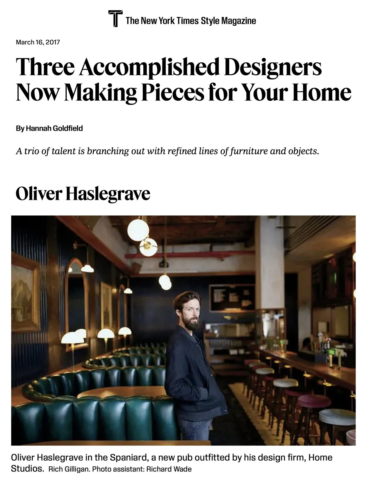 T MAGAZINE  |  STUDIO