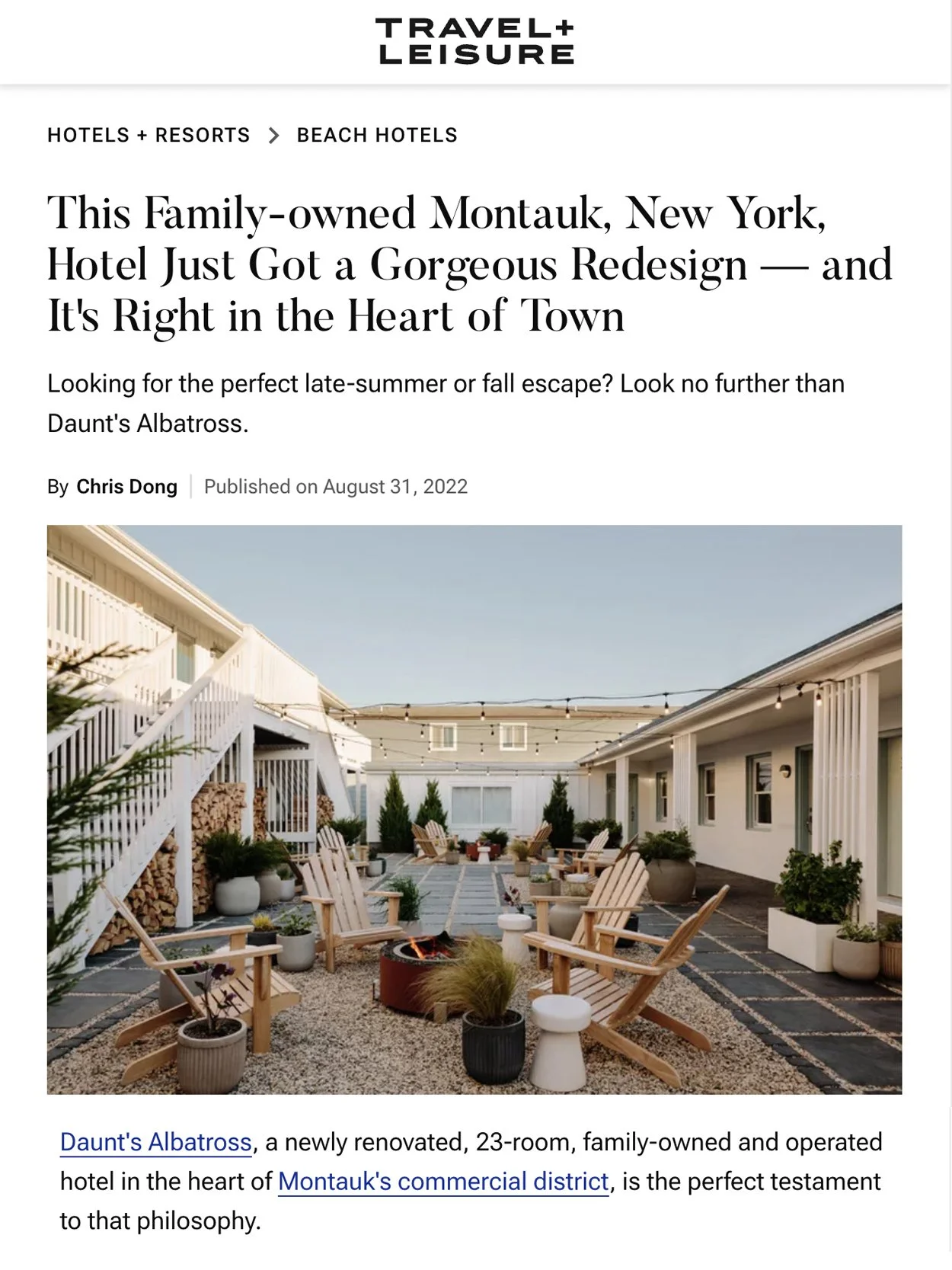 TRAVEL + LEISURE | DAUNT’S ALBATROSS