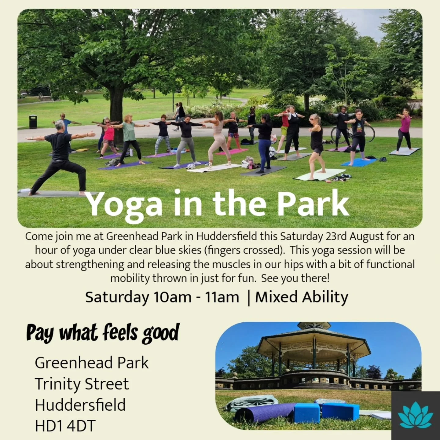 I'm looking forward to some yoga in nature on Saturday.  It hits differently practicing yoga in a wide open space, under blue skies, with birdsong and a summer breeze moving through the trees.  If this sounds like your thing, come join me at Greenhea