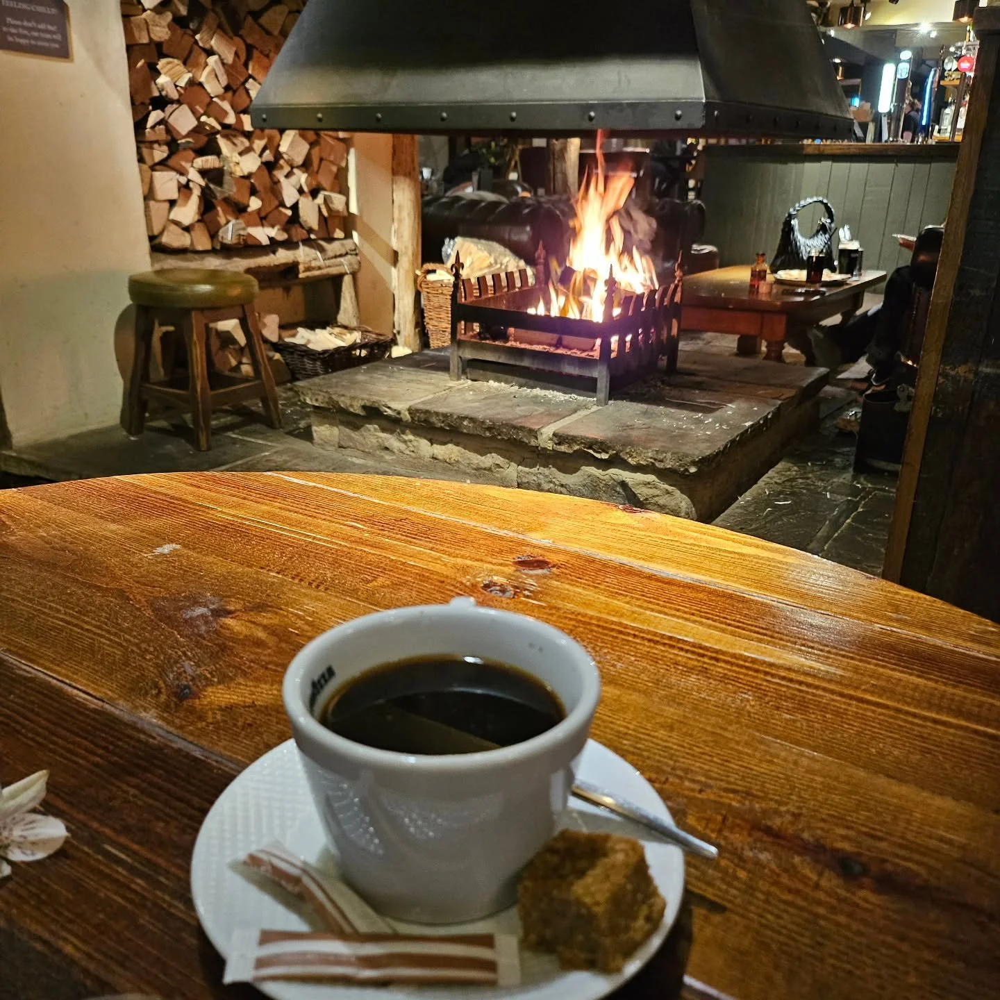 You can't beat an open fire on a cold day to "warm your cockles" :)
Running over and tweaking the lesson plan for tonight's yoga class in Highburton.  There are still a few slots left for the next 5 weeks - the theme is moving towards stil