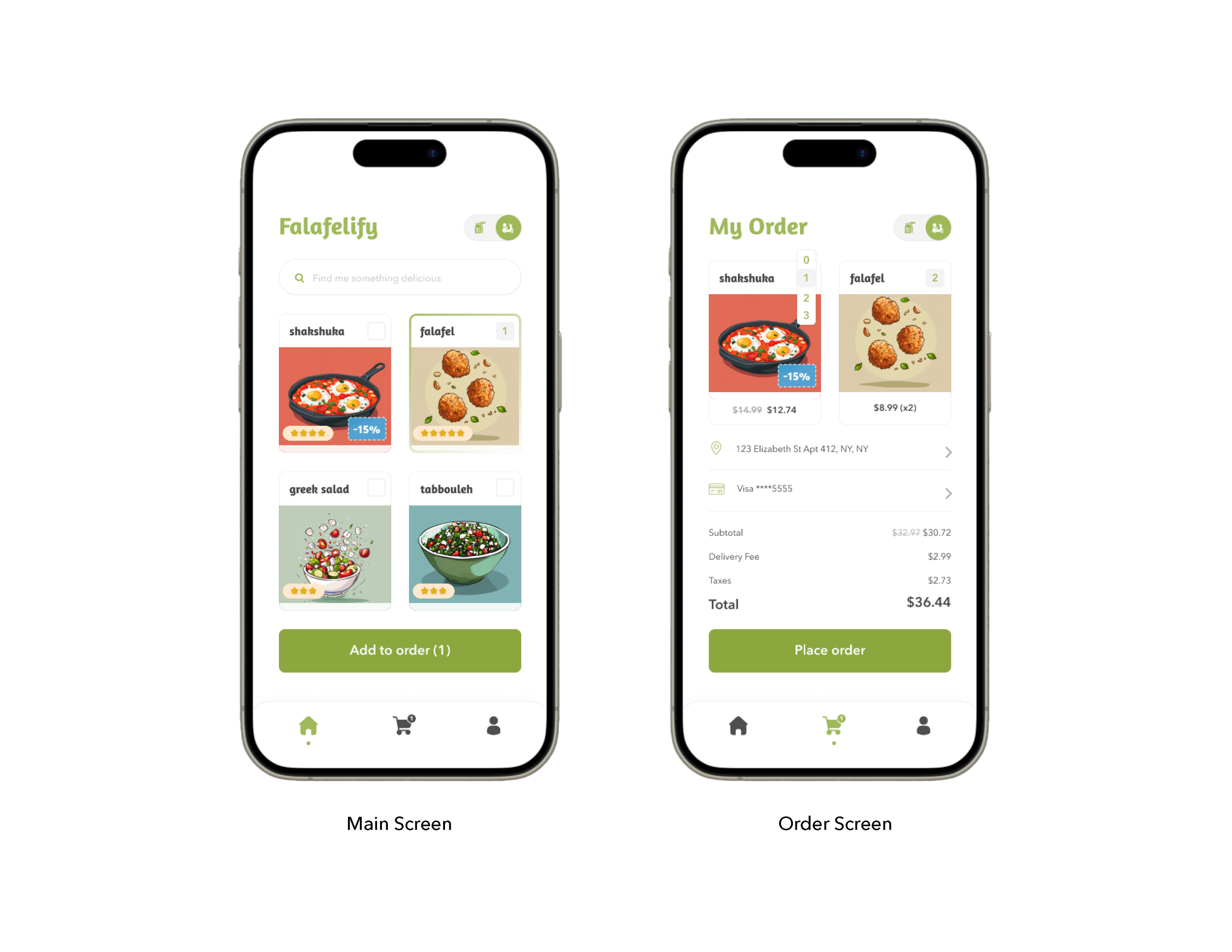 Personal project for a Mediterranean food delivery app called Falafelify (someone please take this idea and run with it)