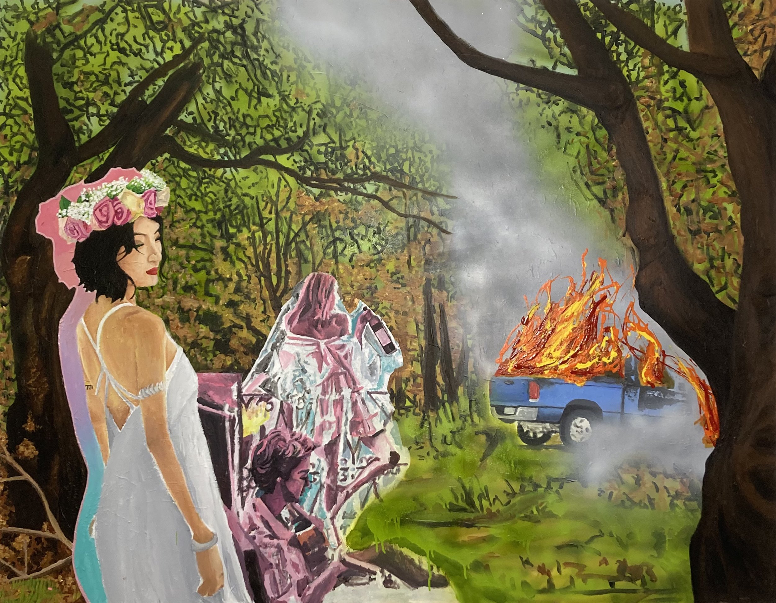 Death & Rebirth, 48" x 60"-Acrylic and Airbrush on Canvas
