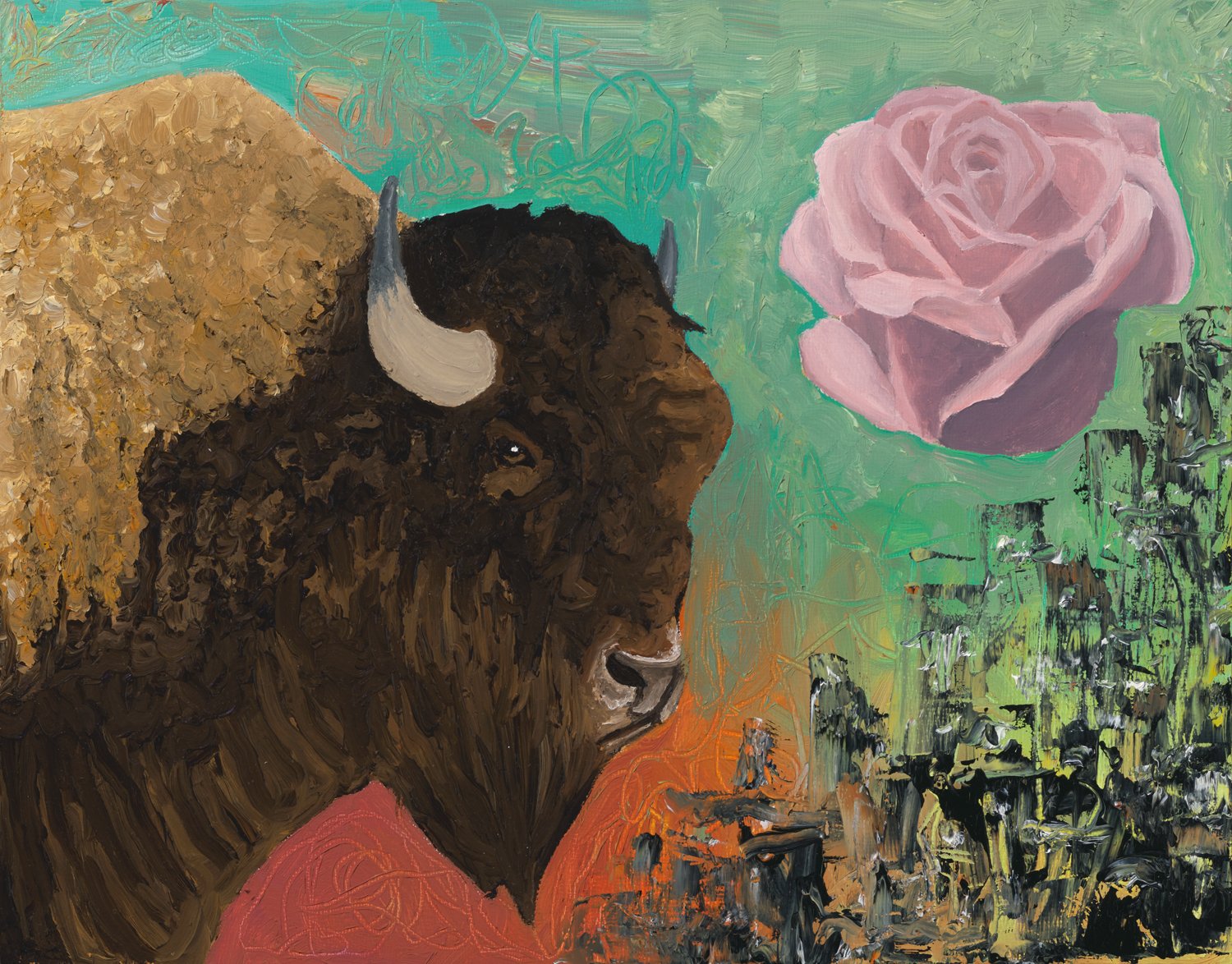 Buffalo Bill, Oil on Wood Panel- 14"x 11"