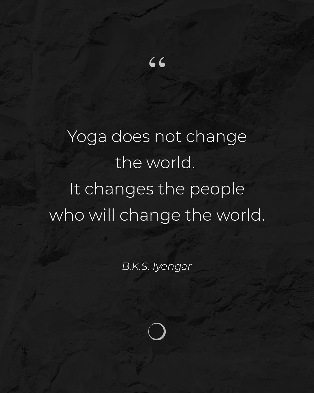 &ldquo;Yoga does not change the world. It changes the people who will change the world.&rdquo; @b.k.s_iyengar 

The real power of a yoga practice is often quieter than we expect. It&rsquo;s not always found in a single class or a perfectly held pose,