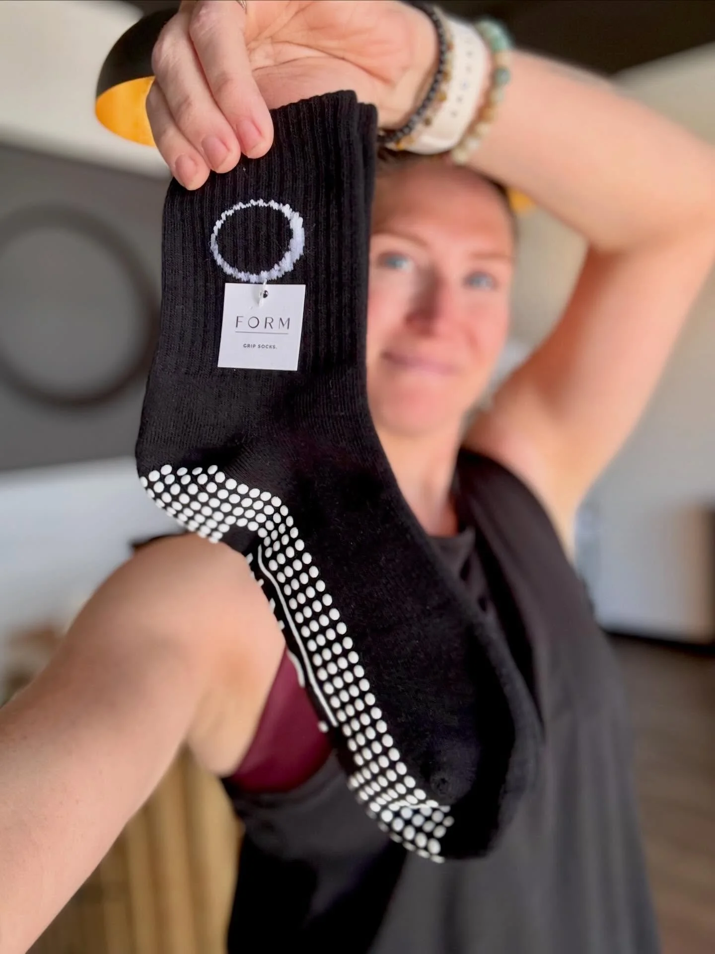 🎤 Just dropped: New FORM Grip Socks! Perfect for mat Pilates, sculpt, strength &amp; flow, or to stay cozy as you restore peacefully in a sound bath or guided meditation. Thank you @stickysockshop for the new merch! Come get &lsquo;em before they&rs