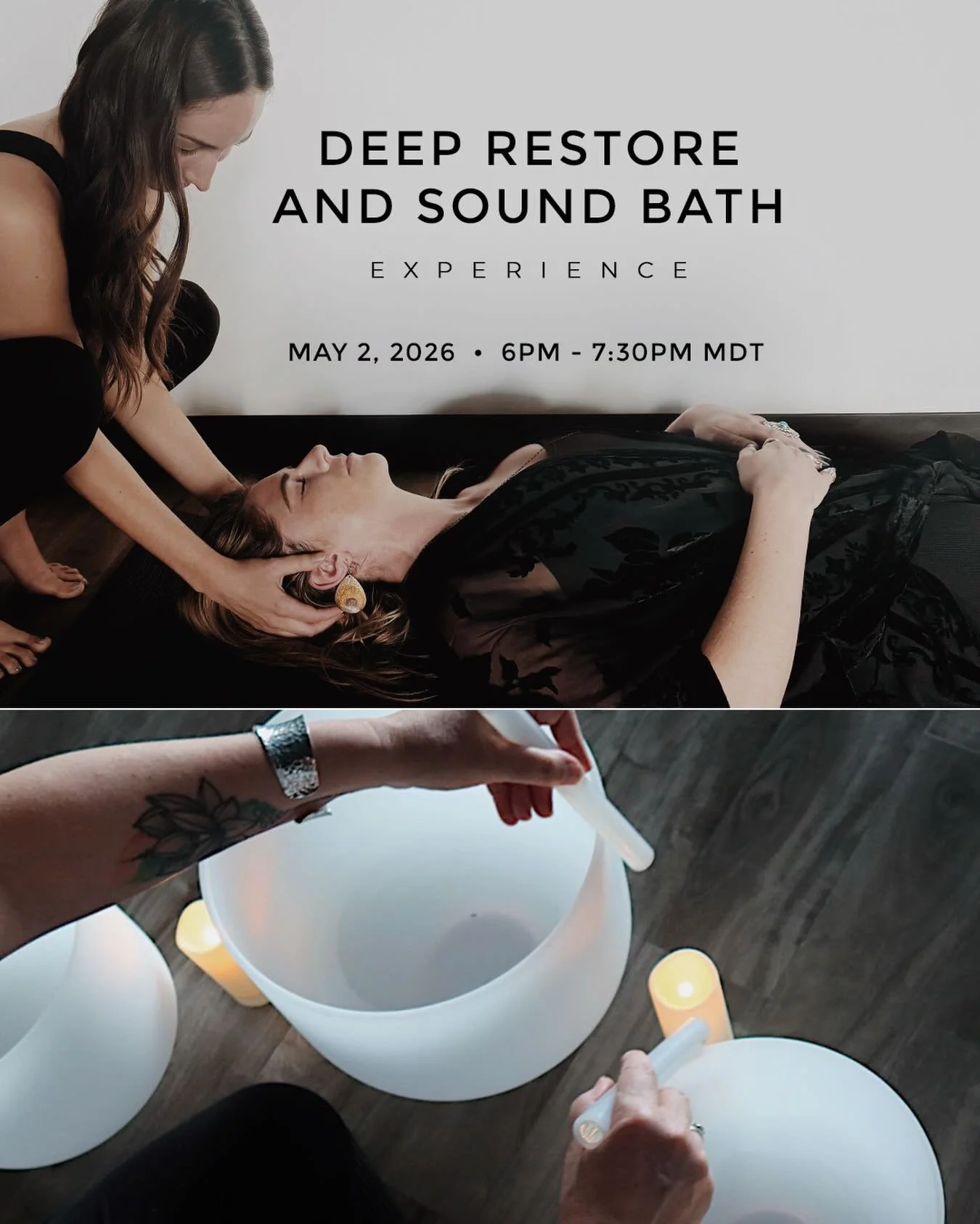 THIS SATURDAY 5/2: Deep Restore and Sound Bath Experience at FORMATION! Link in bio to sign up. 

Sink into stillness with Colbie and Deborah as they lead you into a soothing sequence of supported postures that will allow you to release tension, calm