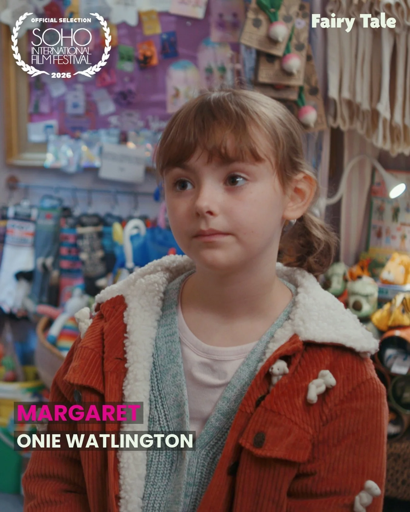 Meet the Cast: Onie Watlington as Margaret. A little girl in Sunnyside, Queens who desperately chases an impossible wish. Her heartache fuels her relentless pursuit of the Big Fairy. 

Onie Watlington embodies Margaret - clever and determined, furiou