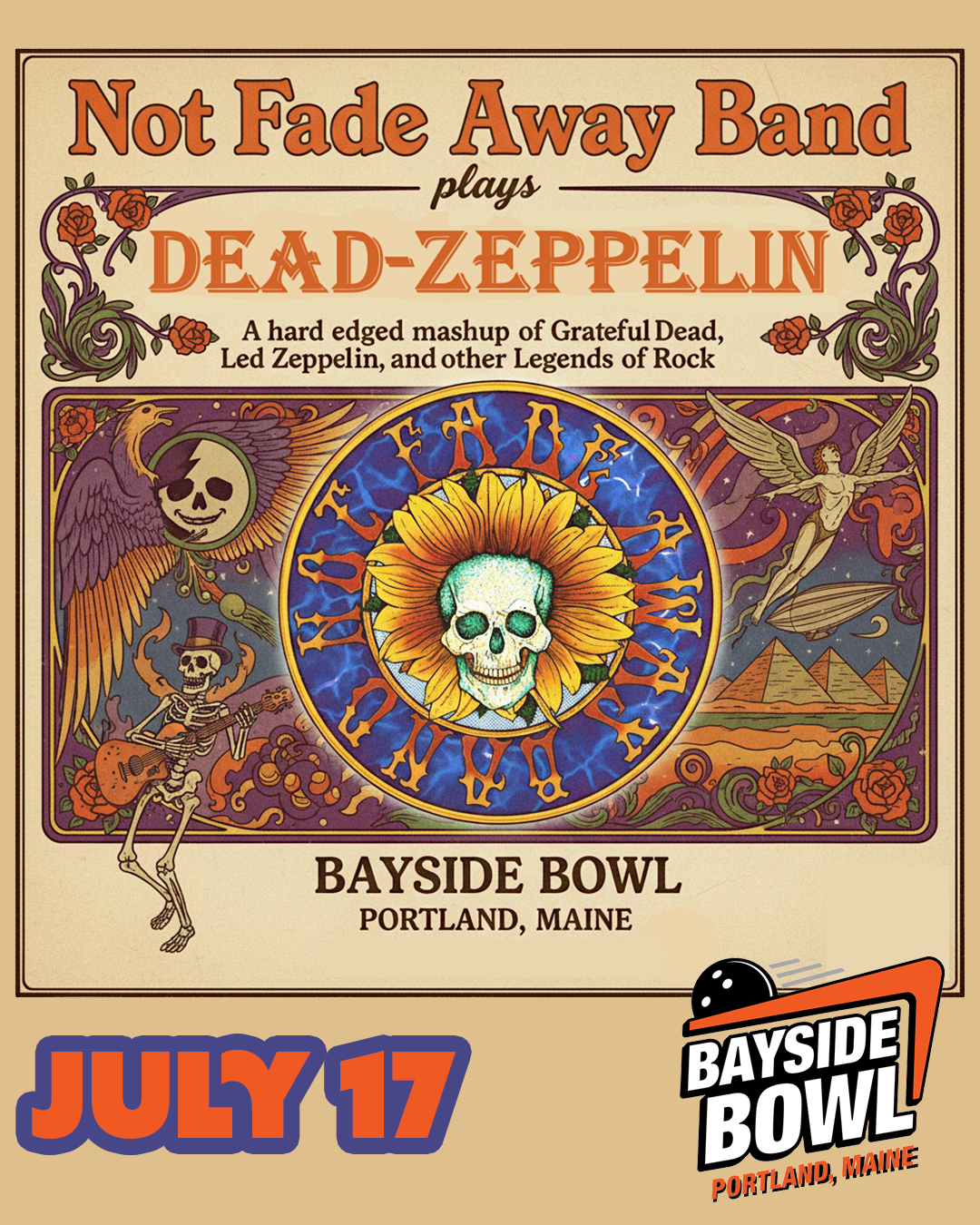 Not Fadeaway Band plays Dead-Zeppelin live at Bayside Bowl | all-ages