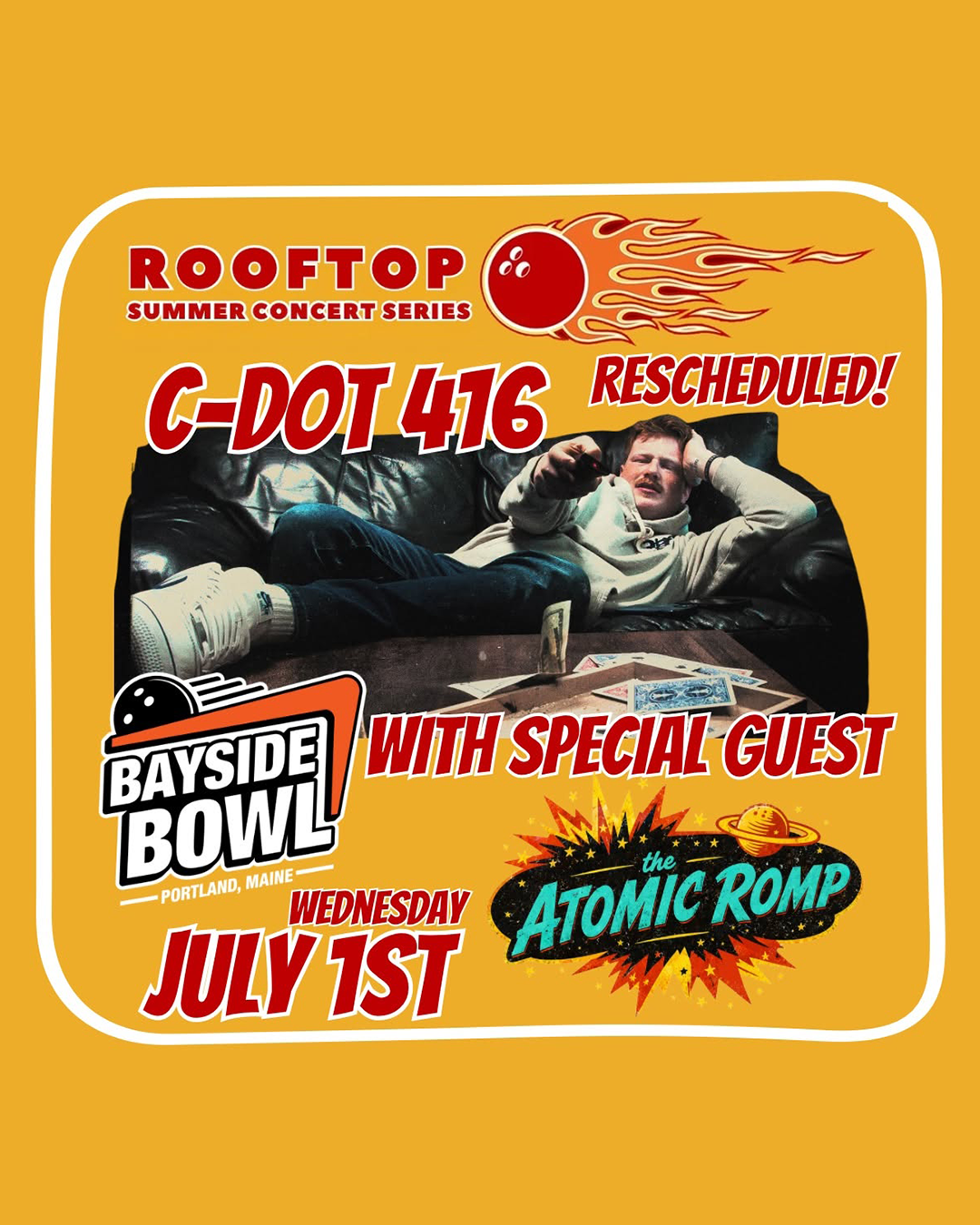 C-DOT 416 w/s/g the atomic romp live on the Bayside Bowl Roof | all-ages
