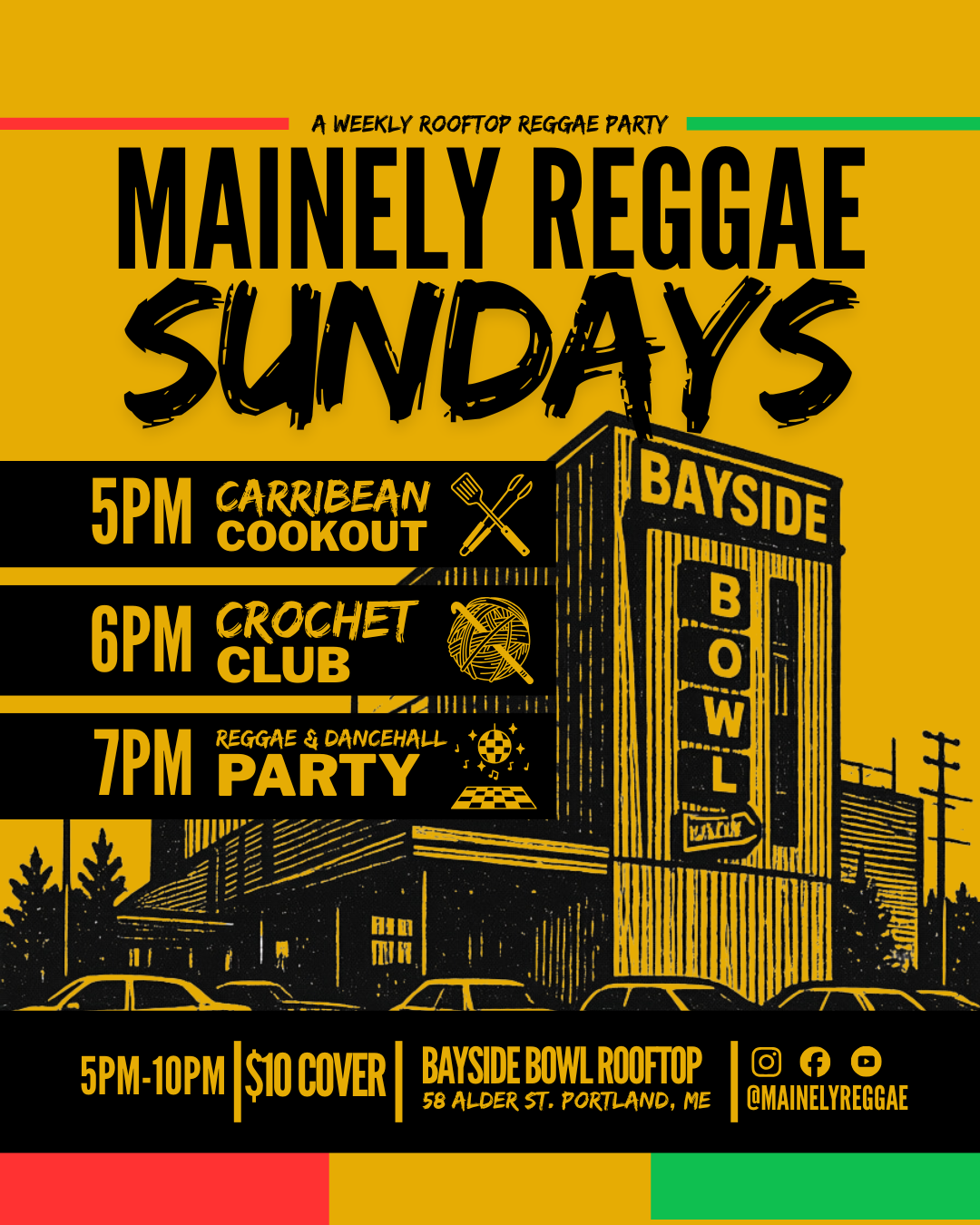 Mainely Reggae Sundays | A Weekly Reggae Rooftop Party & Cookout