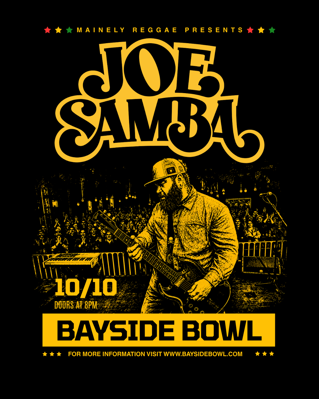Joe Samba live at Bayside Bowl | BB, Mainely Reggae Presents | all-ages