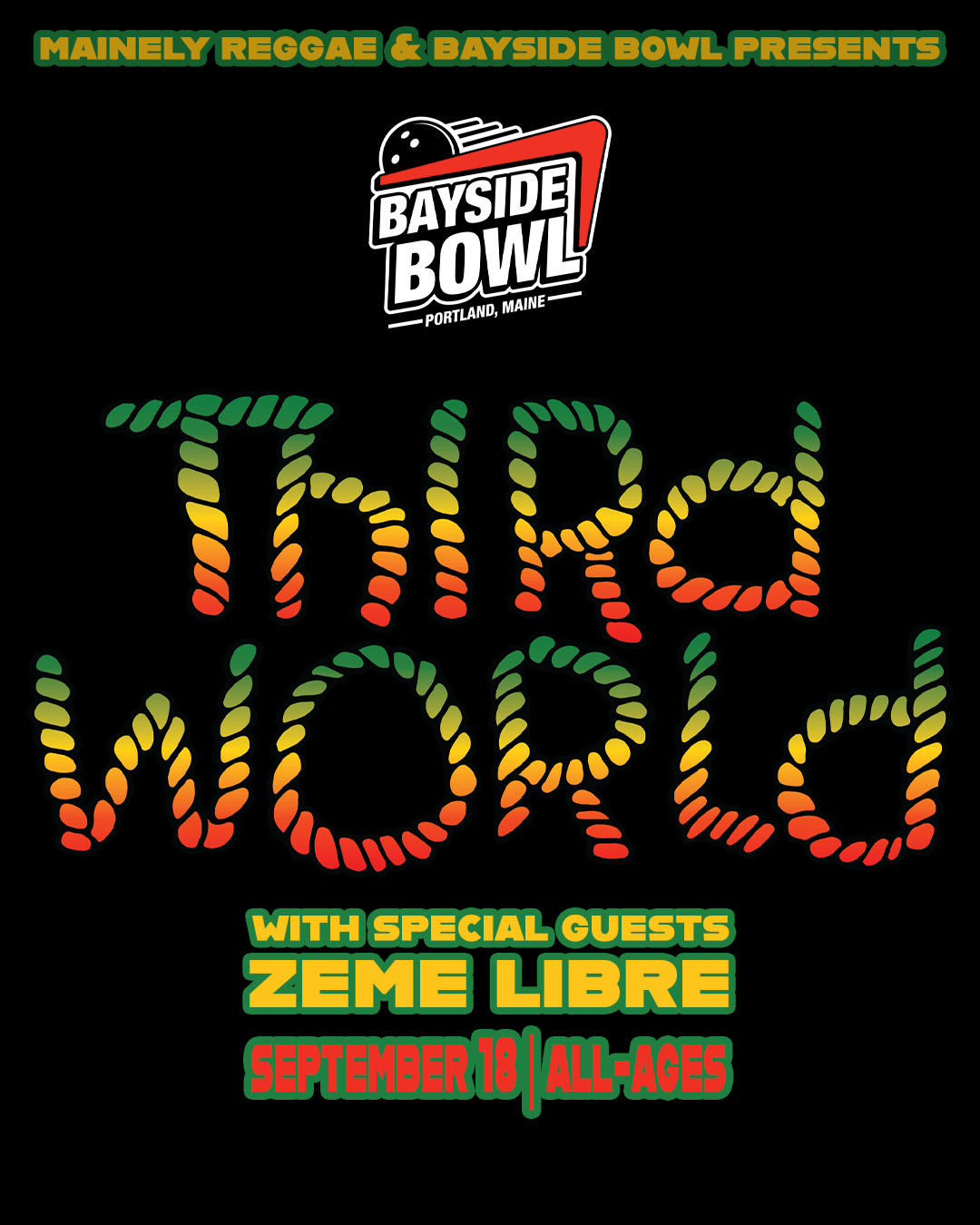 Third World W/S/gs live at Bayside Bowl | Mainely Reggae Presents | all-ages
