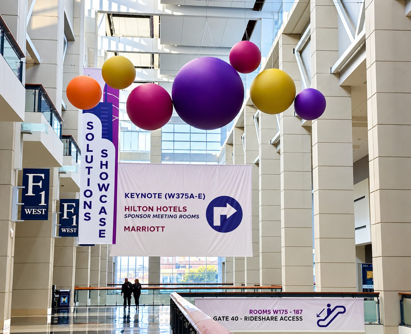Custom PVC spheres digitally printed for tradeshow 