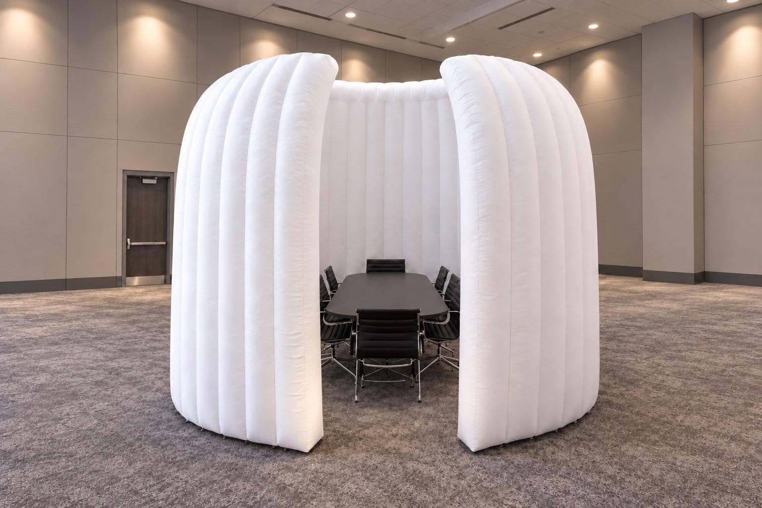 Inflatable Custom Office Pods at tradeshow exhibit 