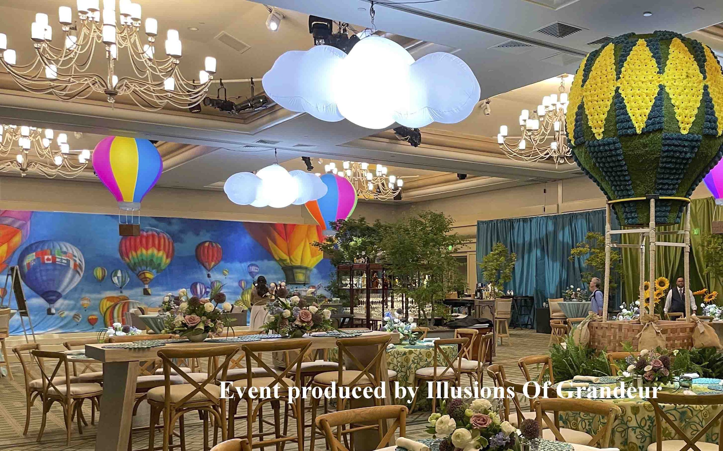 Inflatable Suspended Hot Air Balloons in ballroom rental 