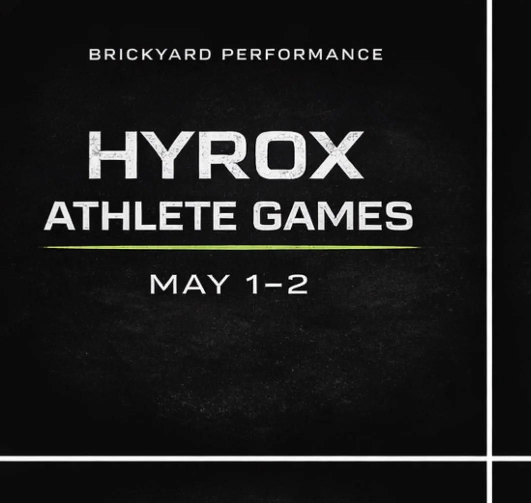 HYROX Athlete Games &ndash; May 1&ndash;2

Same format. Real standards. No shortcuts.

We&rsquo;re bringing the HYROX race experience to Brickyard&mdash;complete with official-style workouts, pro weights, and a course that will test exactly what it s