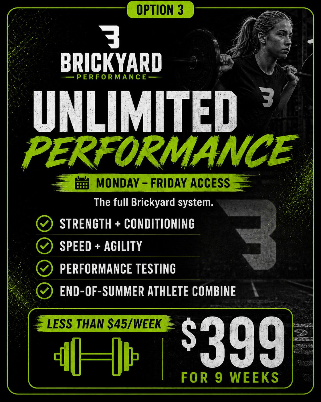 Youth Performance Training Program - Unlimited
