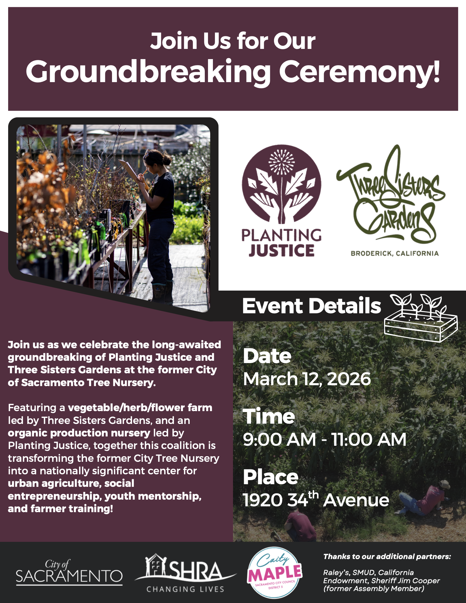Tree Nursery + Urban Farm Groundbreaking Ceremony