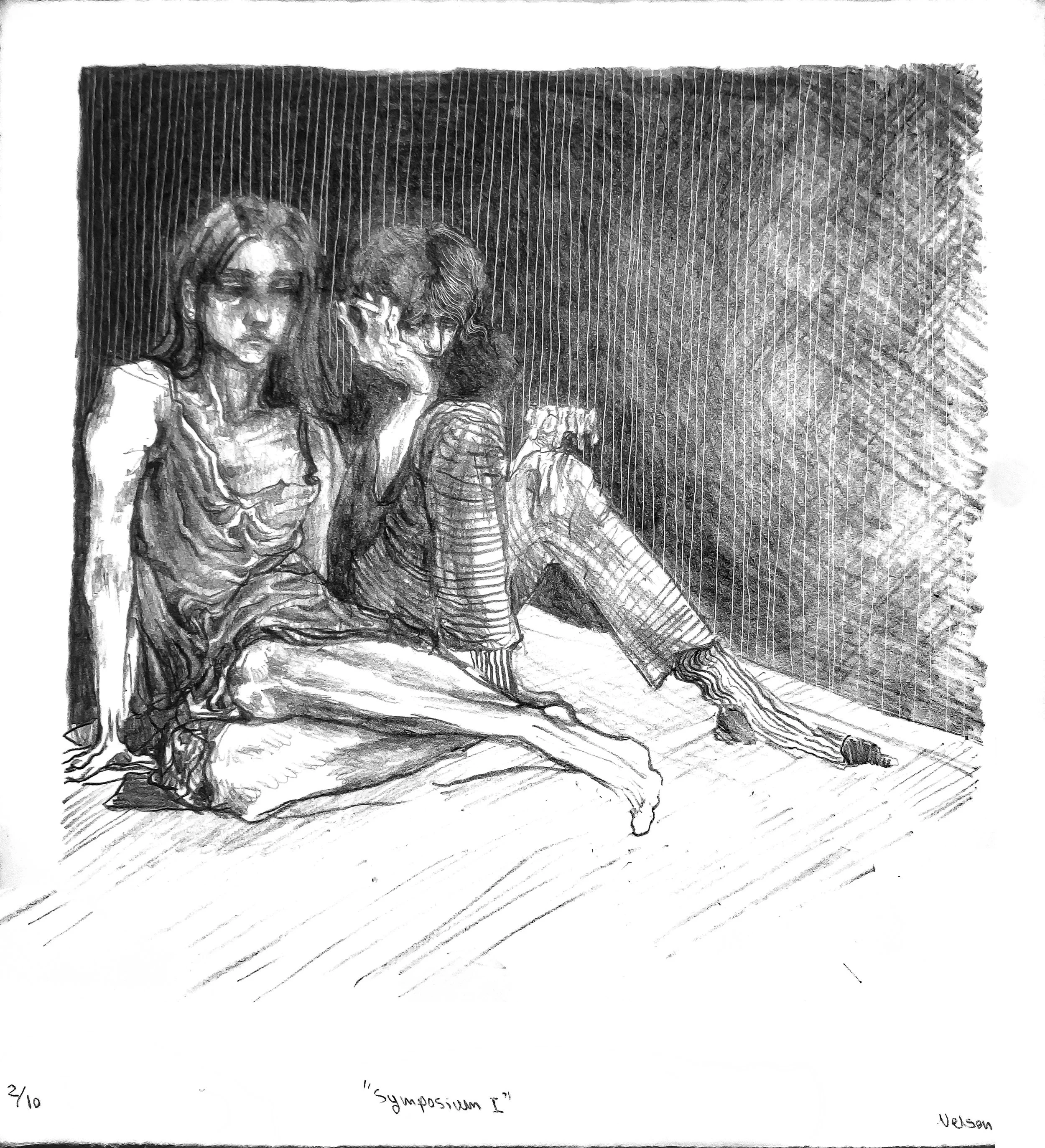 Symposiums I (2025), 6 x 7, stone lithograph