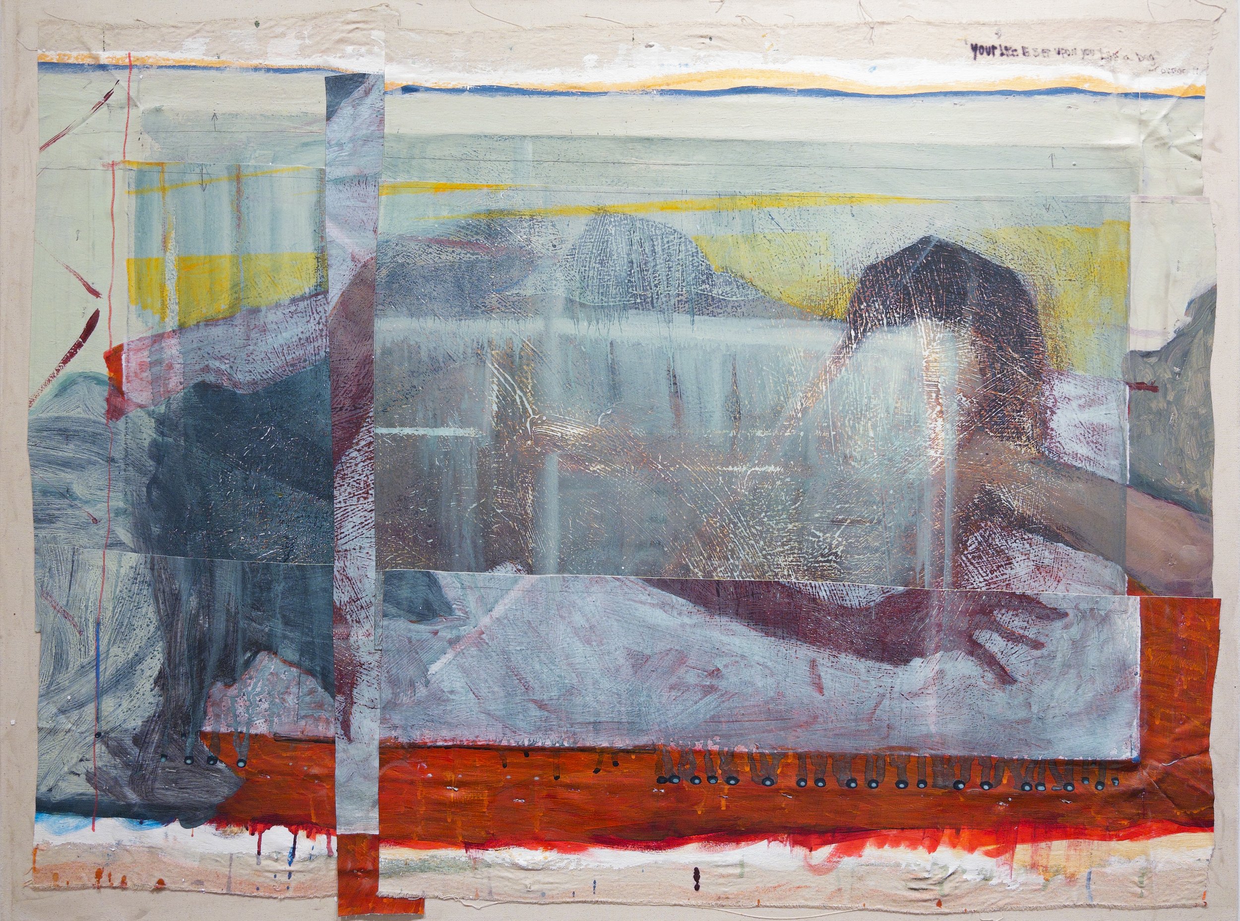 No Fables No Havens: Rip The Line Off Clean (2025) , 48 x 36, acrylic on canvas