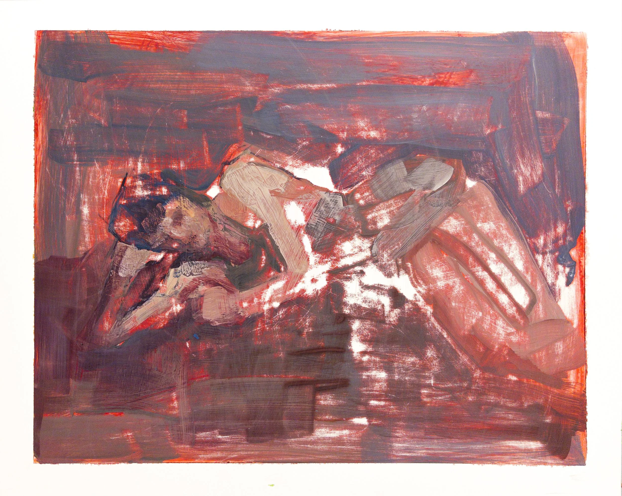 Odalisqued (2024), 16 x 20, acrylic on clay board