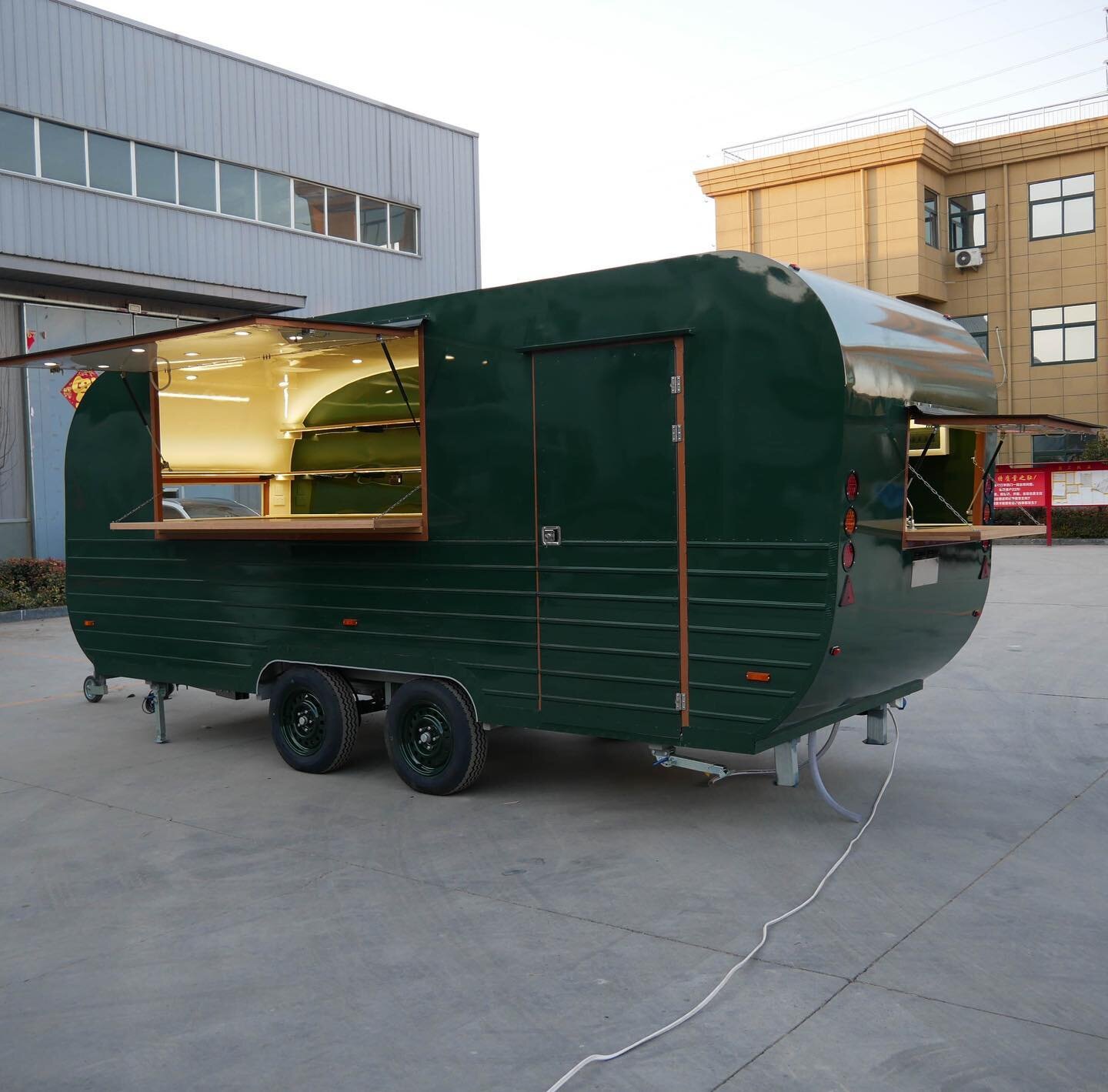 Beautiful Green Custom Food Trailer! Hungry for Success? The Food Truck Connect Delivers Your Perfect Mobile Kitchen!
