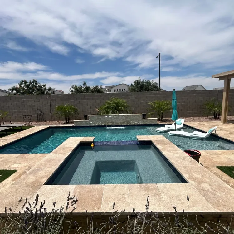 Spa and Pool in the Backyard
