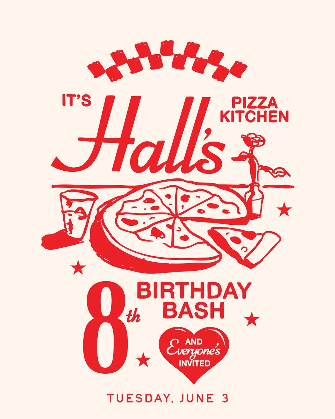 Excited to be a part of the big birthday bash next Tuesday evening at @thehallspizza! I'll be on from 5-7 and my good friends @sorrydarlinmusic will be playing after that! Hope to see you there!