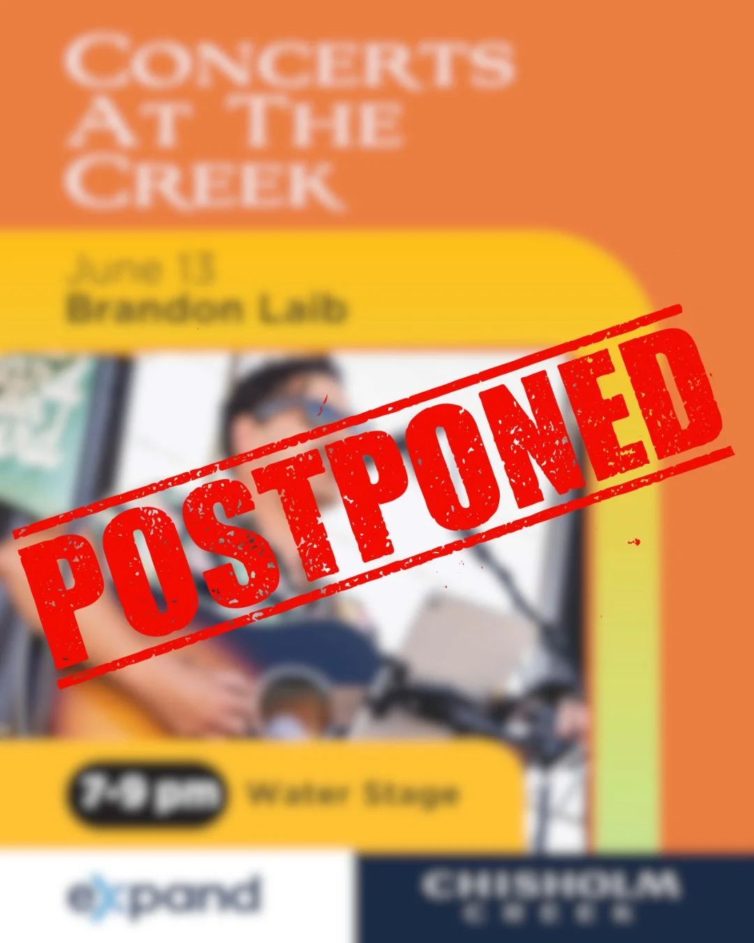 🎤 Show Update 🎤

Hey friends&mdash;tonight&rsquo;s show at Chisholm Creek has been postponed due to a big Thunder watch party happening on the lawn. 

The good news: we&rsquo;ve already rescheduled! I&rsquo;ll be back out there on Friday, September