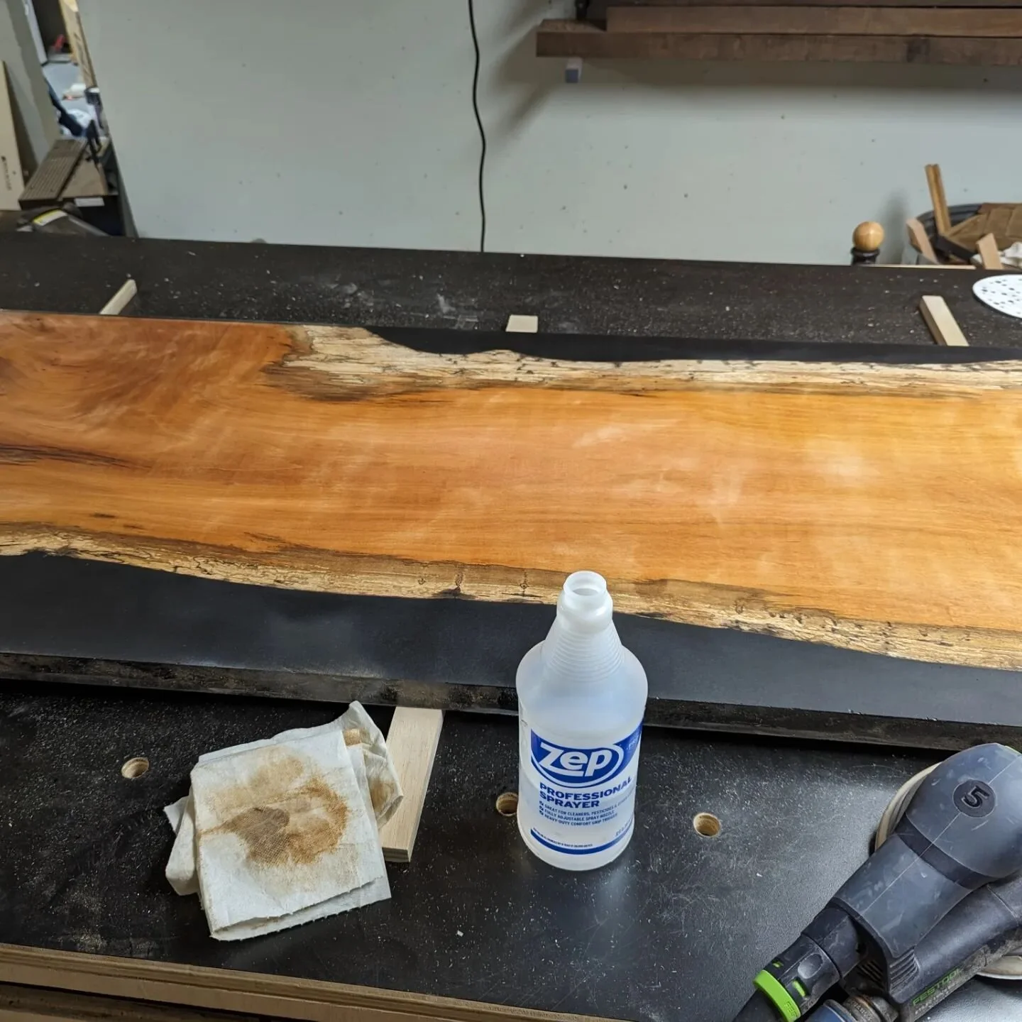 The finished coffee table and two smaller pieces after they were taken out of the molds and cleaned up a bit