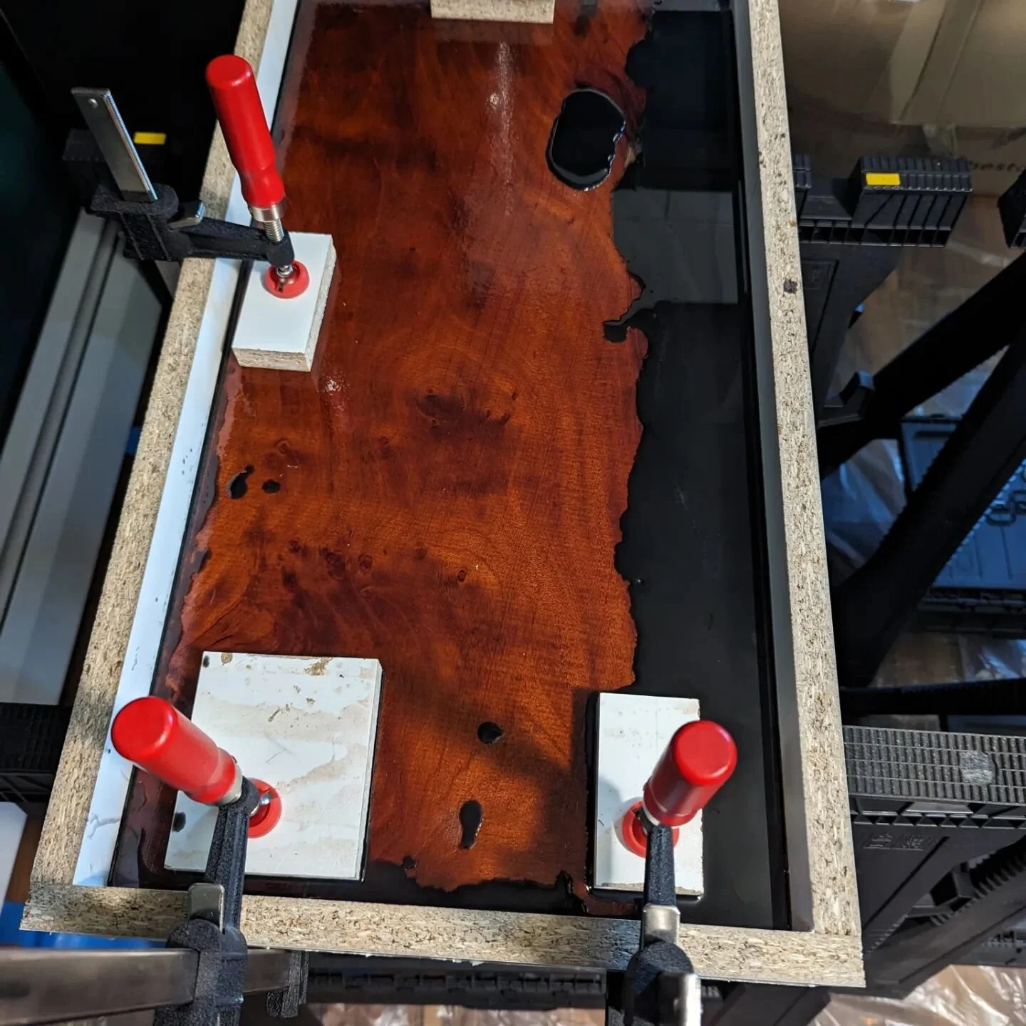 So there were actually 3 pieces to this slab, the two smaller ones may or may not become end tables if they're not too narrow on dimensioning