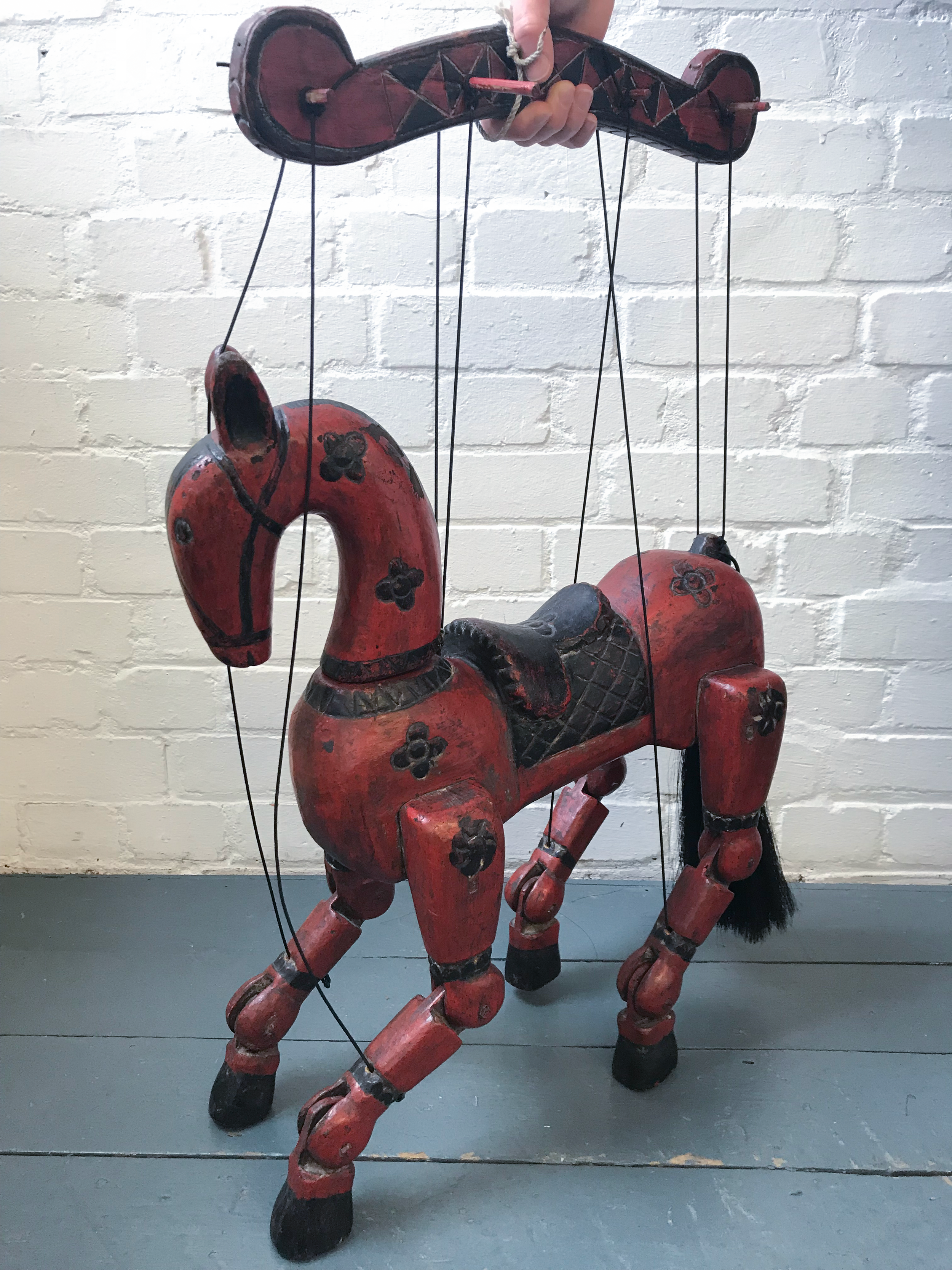 Burmese Horse Marionette Puppet Restoration