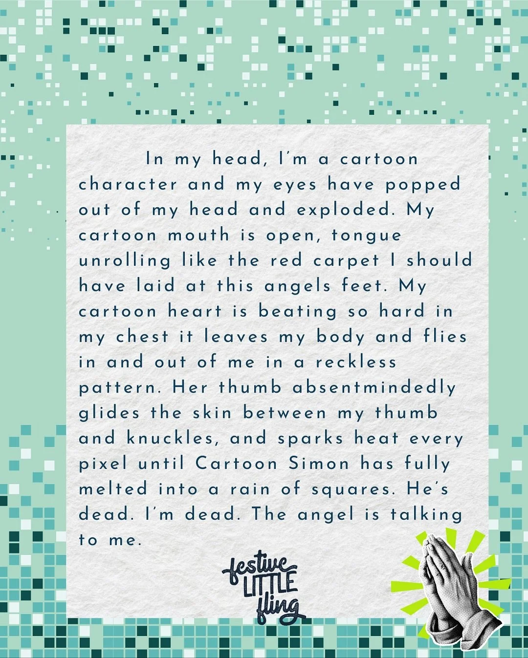 It&rsquo;s a Christmas Novella, but he&rsquo;s been hit by Cupid&rsquo;s Arrow 💘 

📖 Festive Little Fling 
By Jordana Blake
Coming Nov. 13, 2025

🌴 non-traditional Christmas novella
🥵 insta-lust
🐓 HOW BIG?! 
☀️ sunshine x sunshine
🌴 vacation on