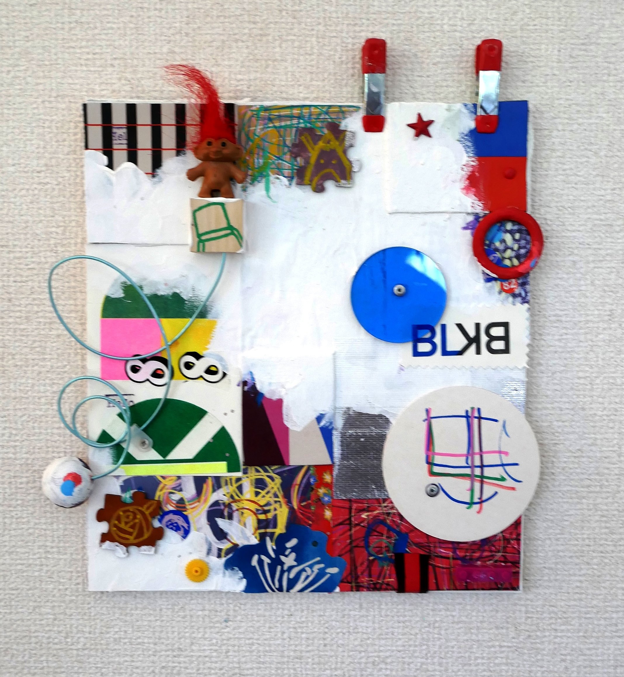 BL/BK 88,  2026.  Mixed-media assemblage on multilayered  thick handmade paper.  29z32x4cm / $200.00