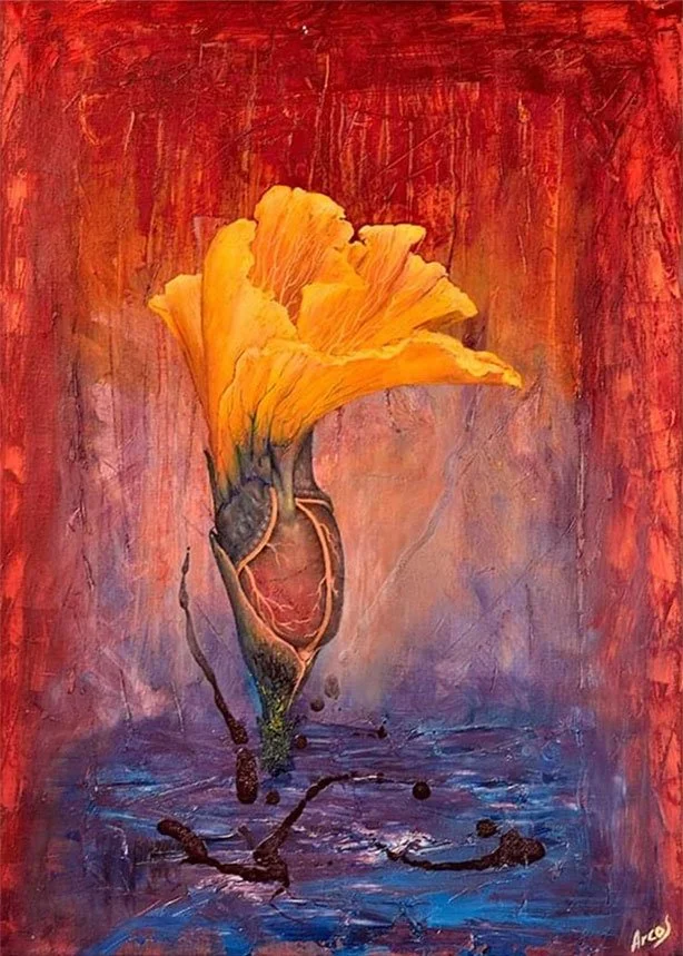 Flourishing Heart, 2023, Oil on canvas - 18" x 25"