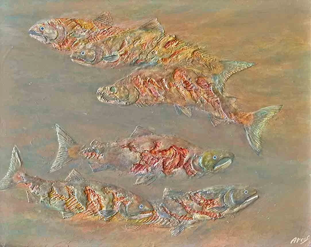 The Last Journey, 2018, Mixed media on canvas - 20" x 23"
