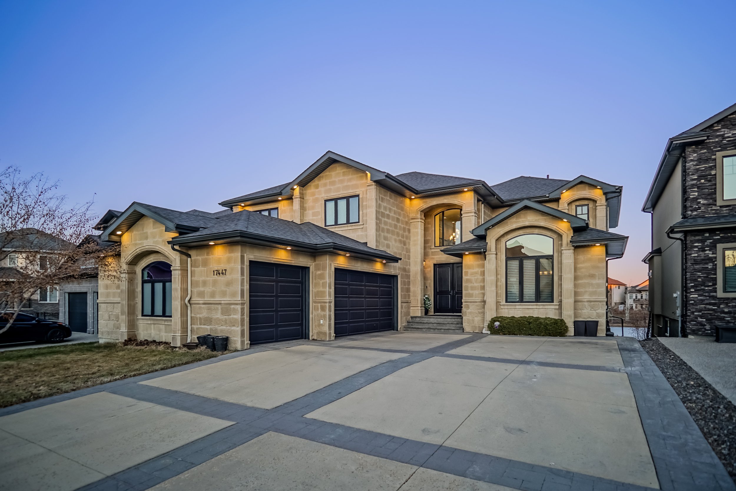 angled view of a huge bungalow