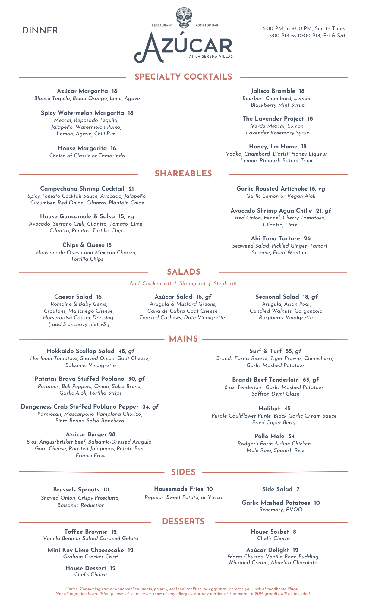 Dinner Menu Dec 2025