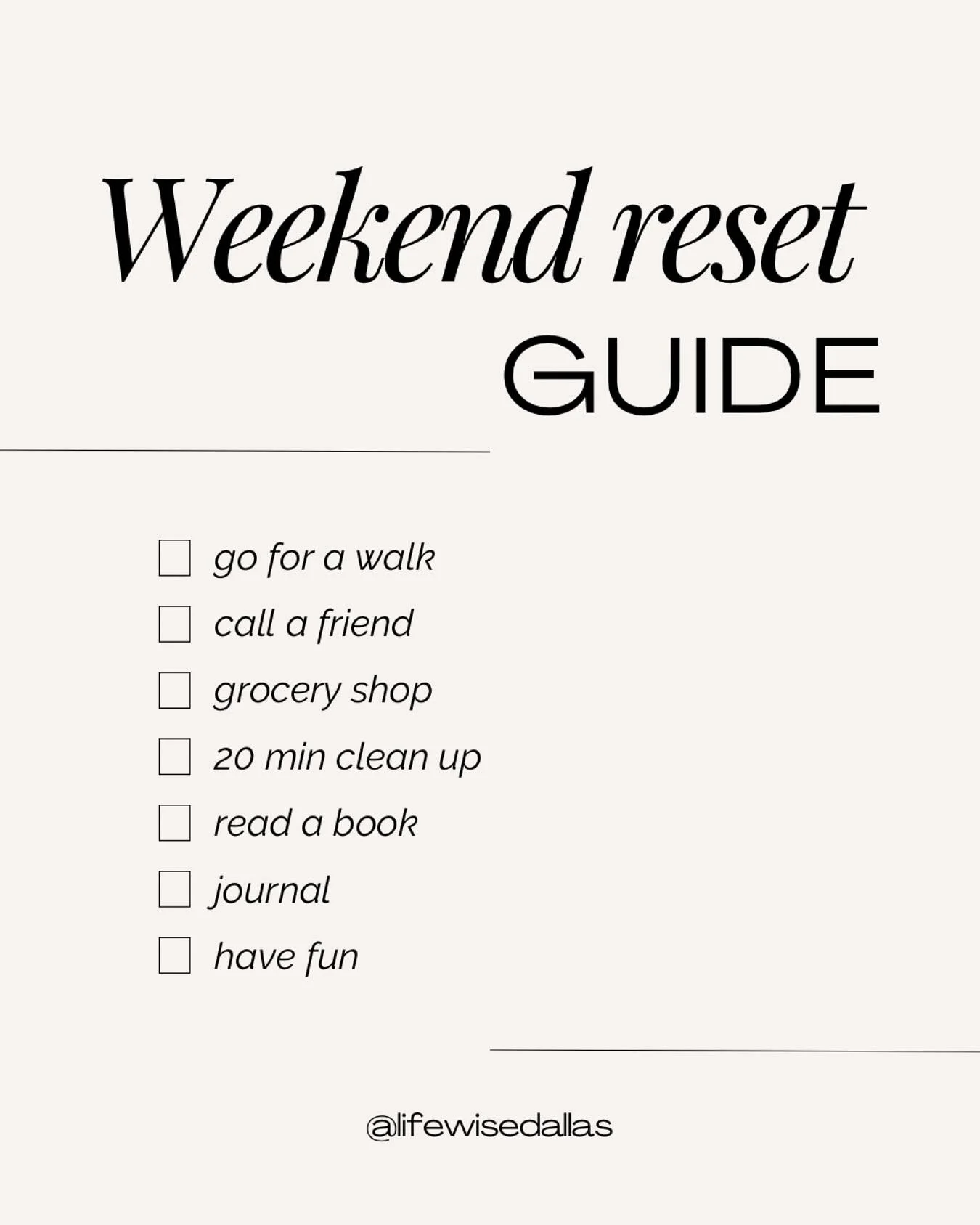 Happy Saturday ✨ 
What are your weekend resets?