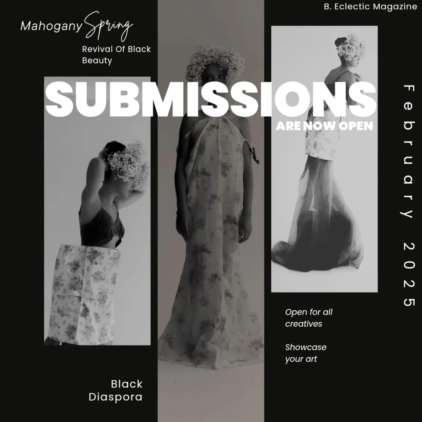 Submissions are now open. 
Hey Creatives, email us at hello@beclecticmag.com for a chance to be published in our February Issue Mahogany Spring. 
San Antonio, Dallas, Houston, Austin... we see you!

Tag your fave black owned businesses and black crea