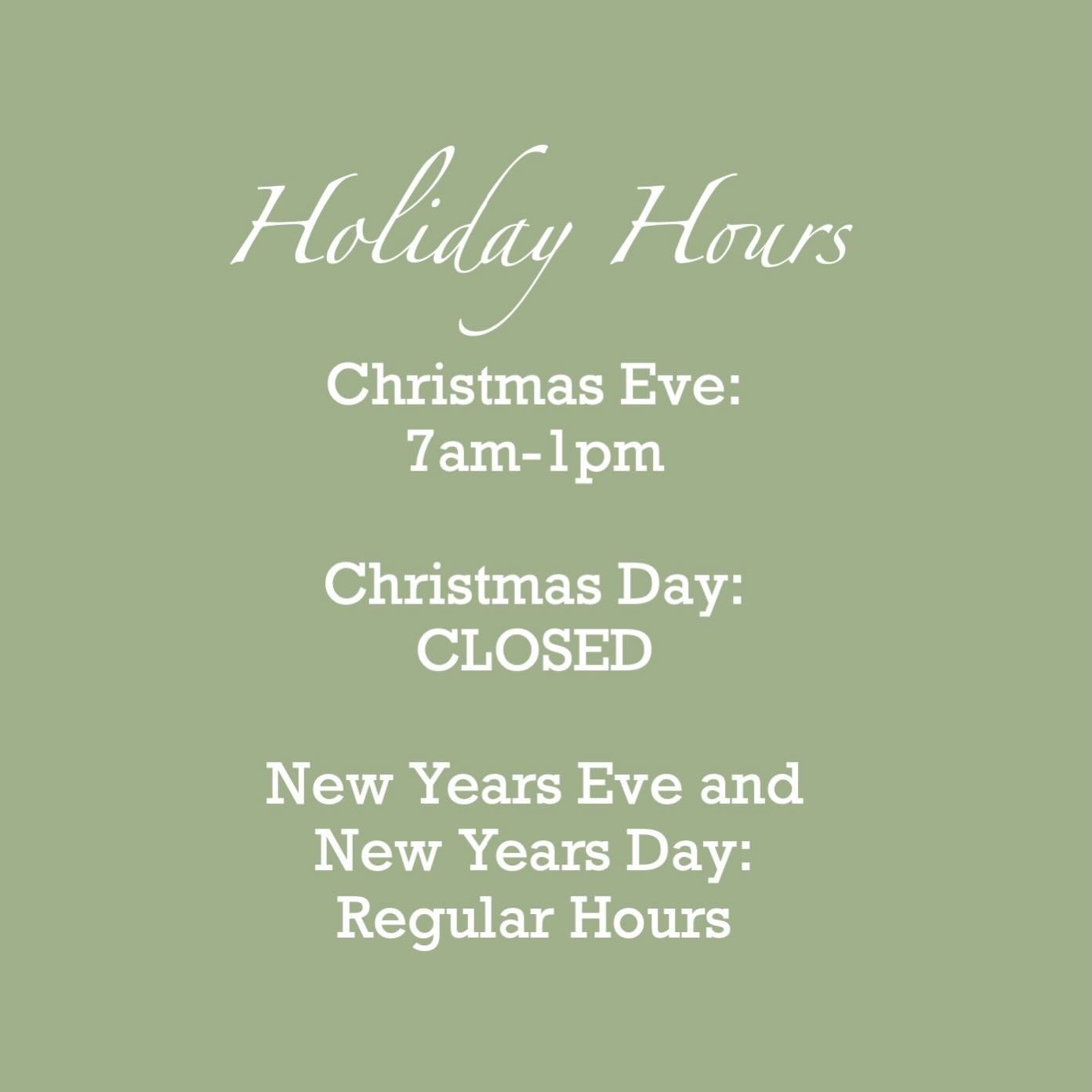 We would love to see you during the hustle and bustle of this holiday season!
