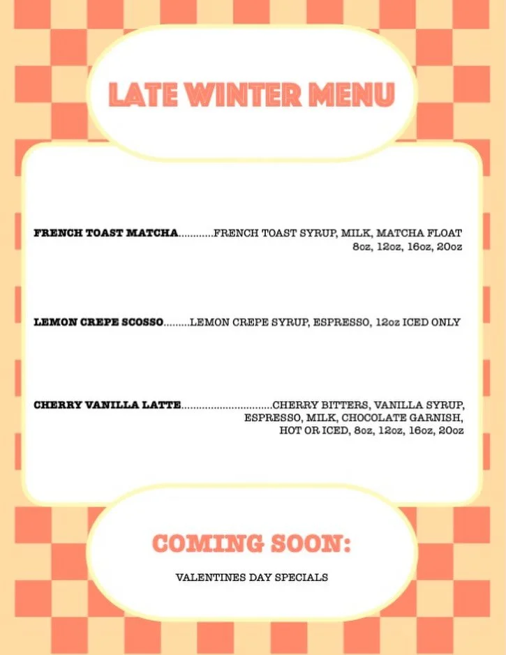 Come in today for some new drinks!