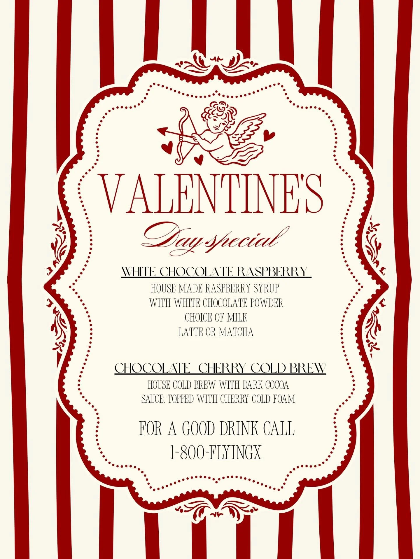 Will you be our valentine?🥺 come in and try one of our new specials today through Sunday!