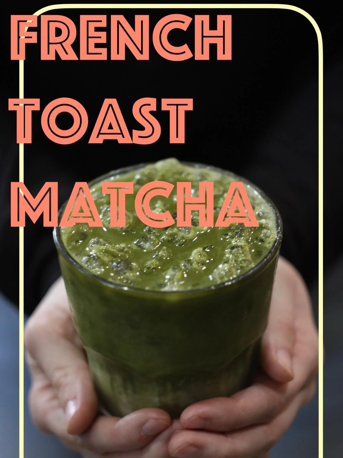 Matcha float over French toast milk. Iced only, milk of choice