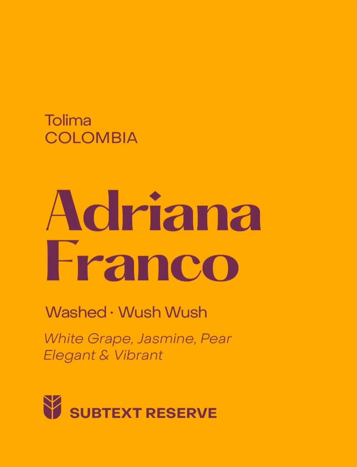 Colombia.

Wush Wush.

This varietal was originally from the Wush Wush region of Ethiopia, but found its way to Colombia where this coffee is from. Wush Wush is known for its juicy fruitiness and punchy acidity. This Colombian coffee has notes of whi