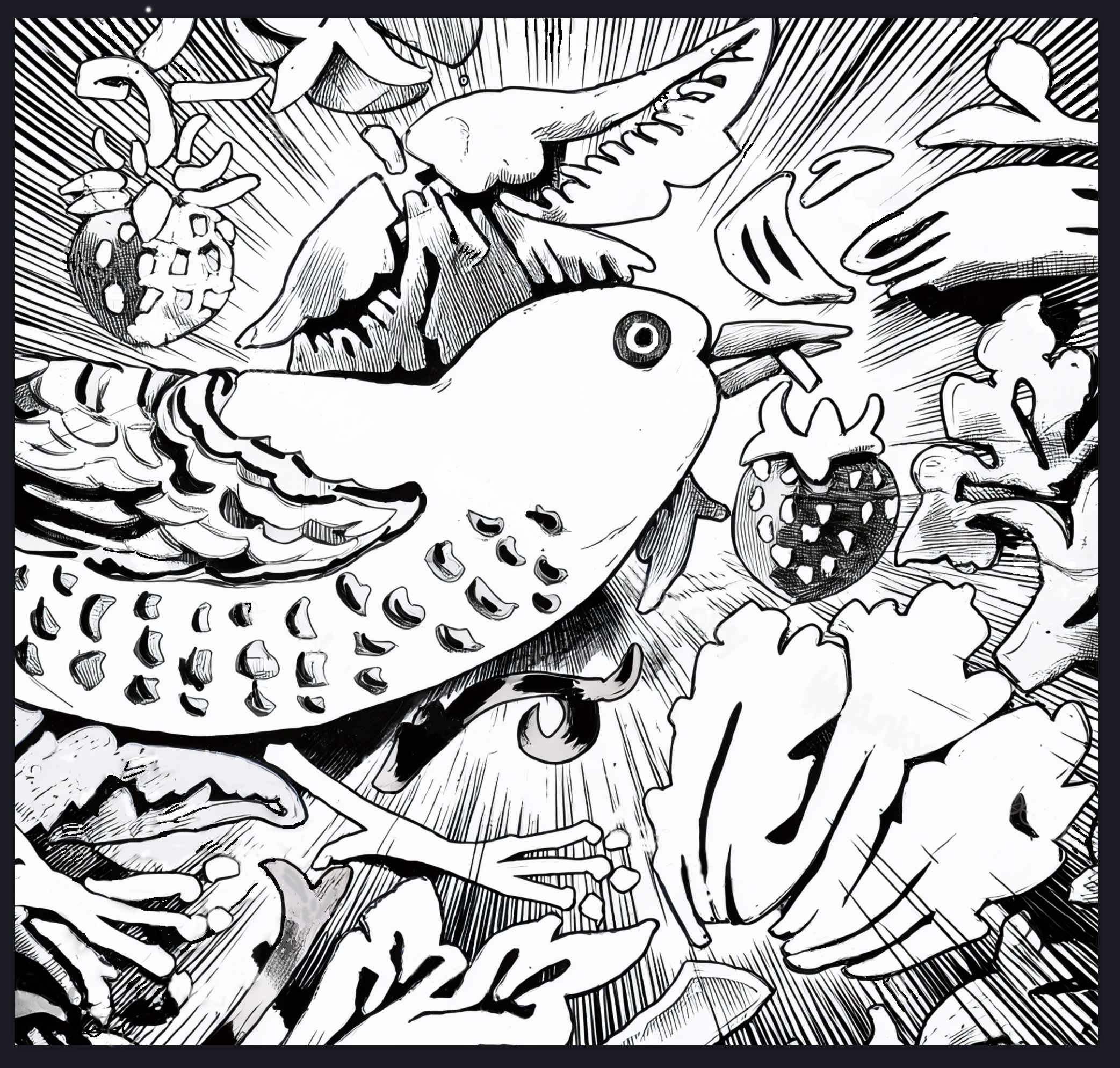 Bird 2 right action line drawing .png