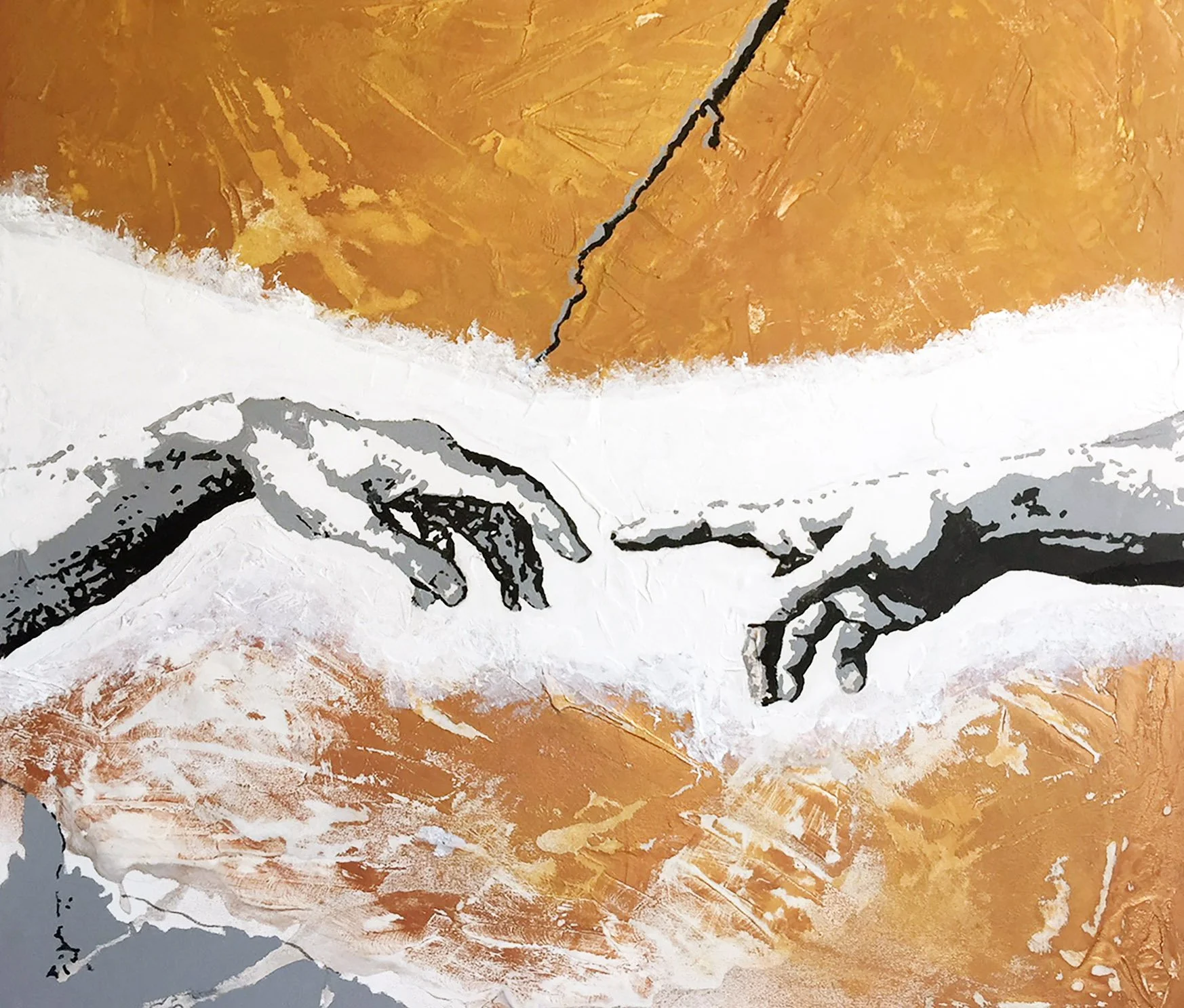 THE HANDS OF GOD & ADAM - in frame
Printed on acid free 120gsm paper 190mm W x 190mm H  Price: $410
