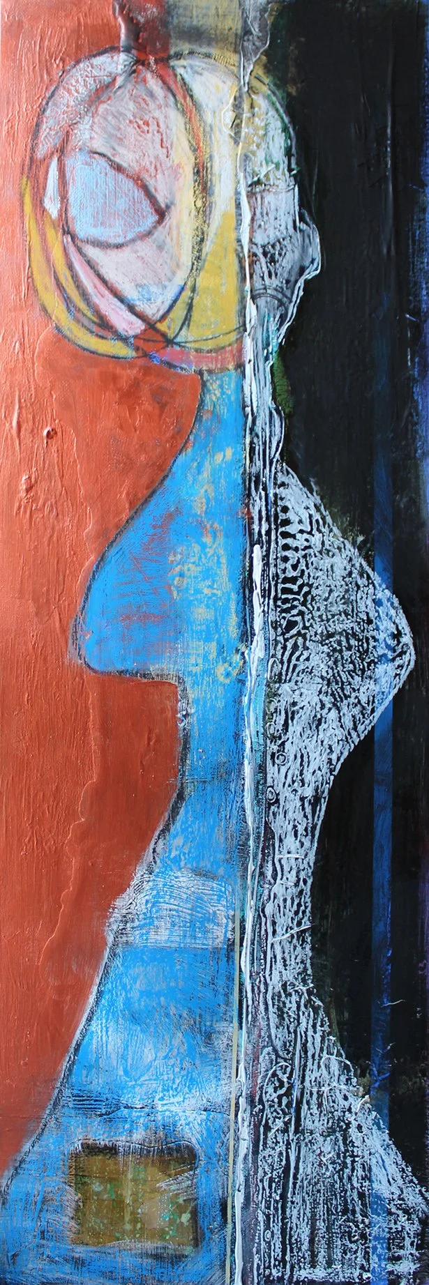 Click on painting to see all
COMPLEX WOMEN
Acrylics & mixed media, gold leaf on canvas
1550mm W x 500mm H.  Hang either landscape or Portrait   Price: $6,450